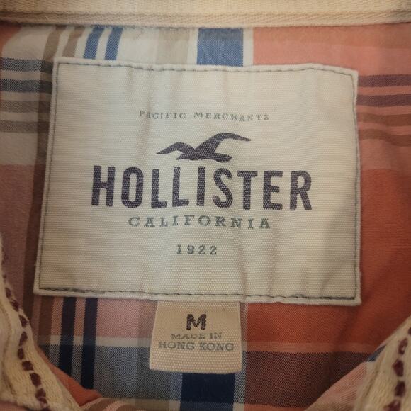 Hollister Men’s Medium Plaid Button Up Shirt Western Cowboy Y2K Casual Retro - Picture 5 of 12